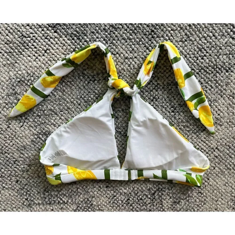 Aerie Lemon High Neck Bikini Swim Top